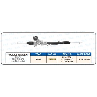 18013K Hydraulic Steering Rack /Steering Gear VOLKSWAGEN GOLF 4 GOLF SYNCRO (for E&C market)