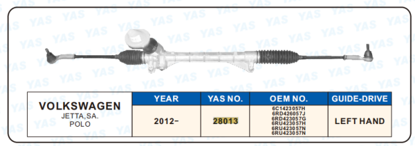 28013 Hydraulic Steering Rack /Steering Gear VOLKSWAGEN JETTA,SA.