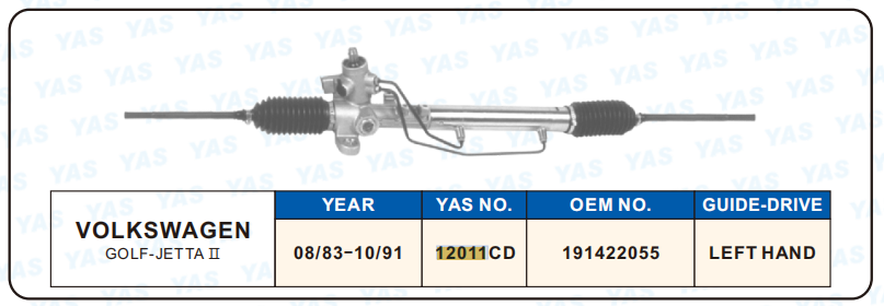 12011CD Hydraulic Steering Rack /Steering Gear VOLKSWAGEN GOLF-JETTA II