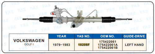 18208F Hydraulic Steering Rack /Steering Gear VOLKSWAGEN GOLF I