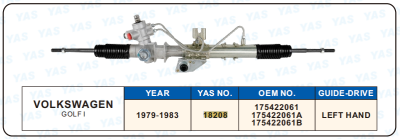 18208 Hydraulic Steering Rack /Steering Gear VOLKSWAGEN GOLF I