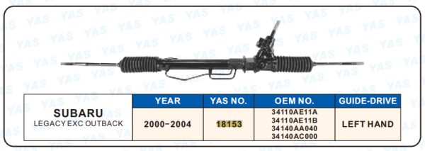 18153 Hydraulic Steering Rack /Steering Gear SUBARU LEGACY EXC OUTBACK