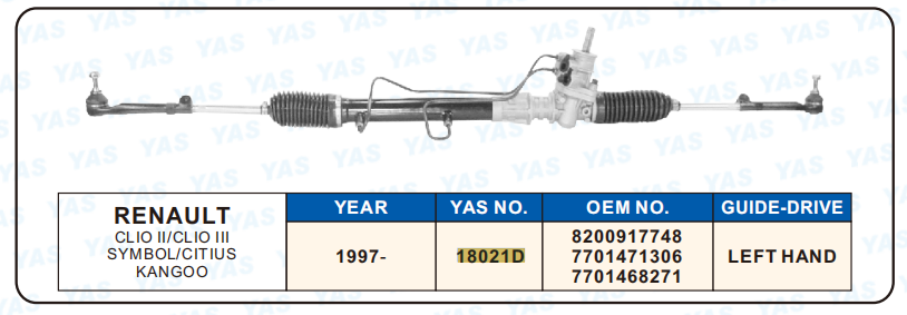 18021D Hydraulic Steering Rack /Steering Gear RENAULT CLIO II/CLIO III SYMBOL/CITIUS