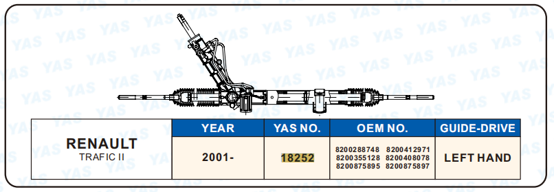 18252 Hydraulic Steering Rack /Steering Gear RENAULT TRAFIC II