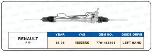 18027AC Hydraulic Steering Rack /Steering Gear RENAULT R19