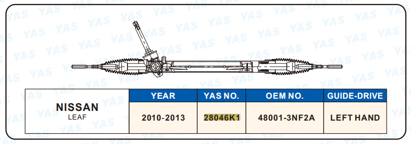 28046K1 Hydraulic Steering Rack /Steering Gear NISSAN LEAF
