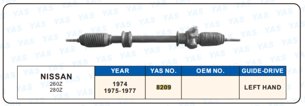 8209 Hydraulic Steering Rack /Steering Gear NISSAN 260Z 280Z