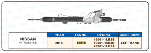16010 Hydraulic Steering Rack /Steering Gear NISSAN PATROL (Y62)
