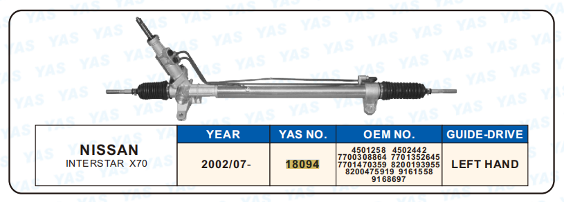 18094 Hydraulic Steering Rack /Steering Gear NISSAN INTERSTAR X70