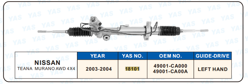 18101 Hydraulic Steering Rack /Steering Gear NISSAN TEANA MURANO AWD 4X4