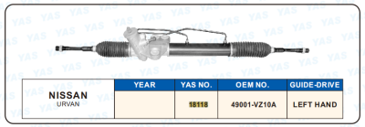 18118 Hydraulic Steering Rack /Steering Gear NISSAN URVAN