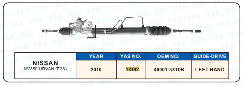 18192 Hydraulic Steering Rack /Steering Gear NISSAN NV350 URVAN (E26)