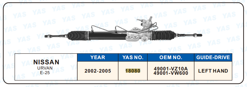 18080 Hydraulic Steering Rack /Steering Gear NISSAN URVAN E-25
