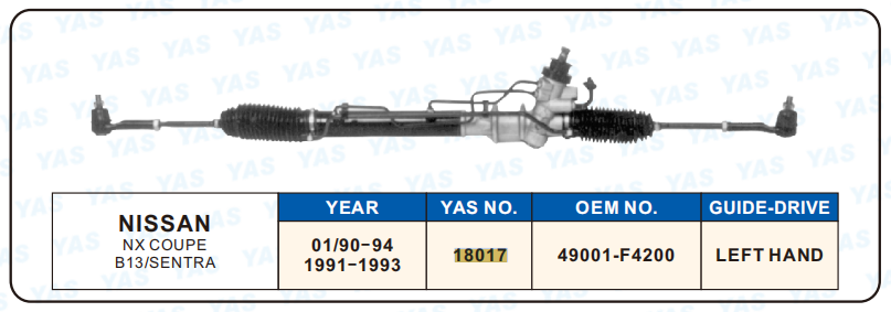 18017 Hydraulic Steering Rack /Steering Gear NISSAN NX COUPE B13/SENTRA