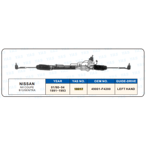 18017 Hydraulic Steering Rack /Steering Gear NISSAN NX COUPE B13/SENTRA