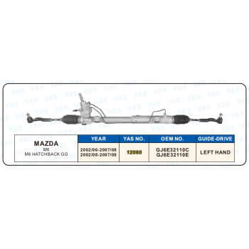 12060 Hydraulic Steering Rack /Steering Gear MAZDA M6 M6 HATCHBACK GG