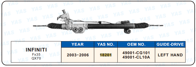 18201 Hydraulic Steering Rack /Steering Gear  INFINITI FX35