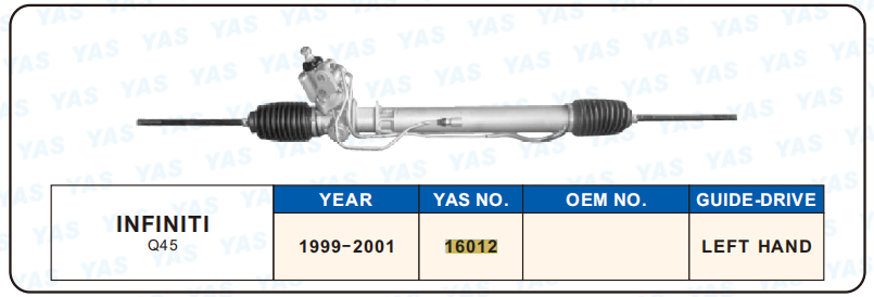 16012 Hydraulic Steering Rack /Steering Gear  INFINITI Q45
