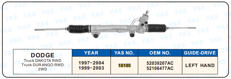 18185 Hydraulic Steering Rack /Steering Gear DODGE Truck DAKOTA RWD Truck DURANGO RWD
