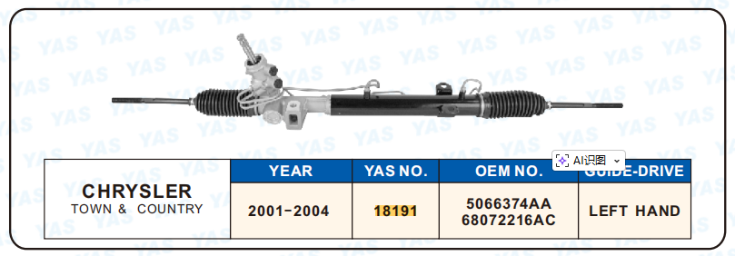 18191 Hydraulic Steering Rack /Steering Gear CHRYSLER TOWN & COUNTRY