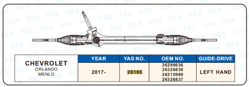 28165 Hydraulic Steering Rack /Steering Gear CHEVROLET ORLANDO MENLO