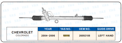 18116 Hydraulic Steering Rack /Steering Gear CHEVROLET COLORADO