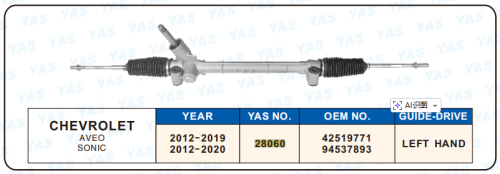 28060 Hydraulic Steering Rack /Steering Gear CHEVROLET AVEO SONIC