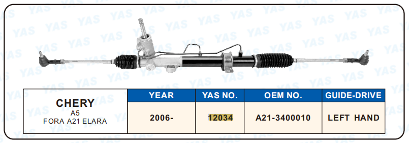 12034 Hydraulic Steering Rack /Steering Gear CHERY A5 FORA A21 ELARA