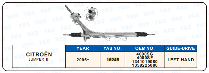 16245 Hydraulic Steering Rack /Steering Gear CITROEN JUMPER  III