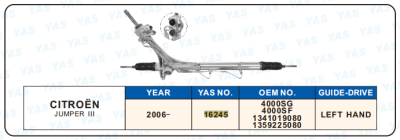 16245 Hydraulic Steering Rack /Steering Gear CITROEN JUMPER  III
