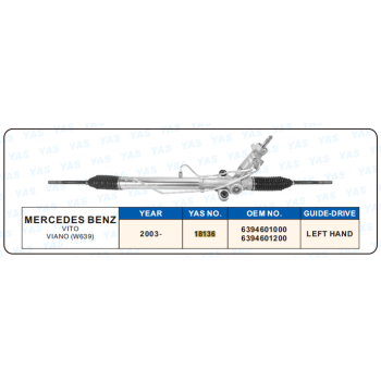 18136 Hydraulic Steering Rack /Steering Gear MERCEDES-BENZ VITO VIANO (W369)