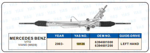 18136 Hydraulic Steering Rack /Steering Gear MERCEDES-BENZ VITO VIANO (W369)