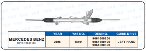 18104 Hydraulic Steering Rack /Steering Gear MERCEDES-BENZ SPRINTER 906