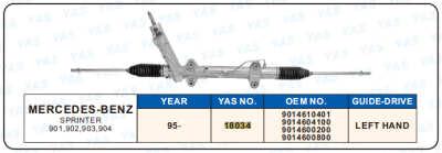 18034 Hydraulic Steering Rack /Steering Gear MERCEDES-BENZ SPRINTER 901, 902,903,904