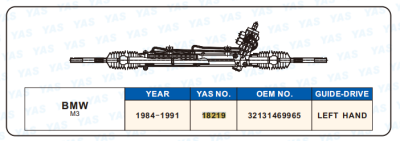 18219 Hydraulic Steering Rack /Steering Gear BMW M3