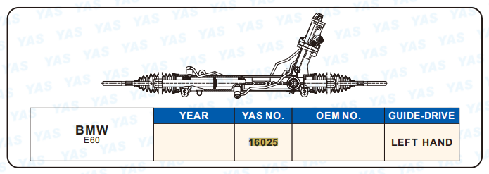16025 Hydraulic Steering Rack /Steering Gear BMW E60