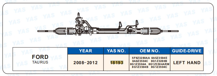 18193 Hydraulic Steering Rack /Steering Gear FORD TAURUS