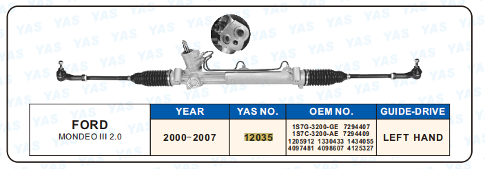12035  Hydraulic Steering Rack /Steering Gear FORD MONDEO lll 2.0