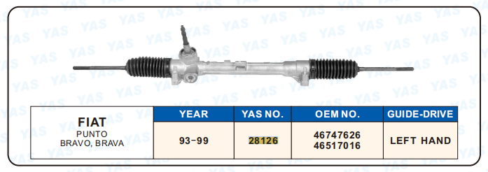 28126 Hydraulic Steering Rack /Steering Gear FIAT PUNTO BRAVO, BRAVA