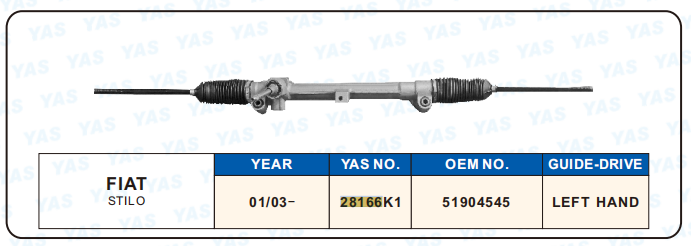 28166K1 Hydraulic Steering Rack /Steering Gear FIAT STlLO