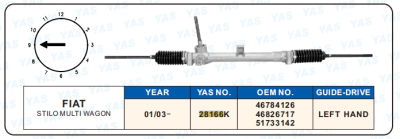 28166K Hydraulic Steering Rack /Steering Gear FIAT STlLO MULTl WAGON