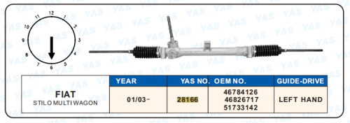 28166 Hydraulic Steering Rack /Steering Gear FIAT STlLO MULTl WAGON
