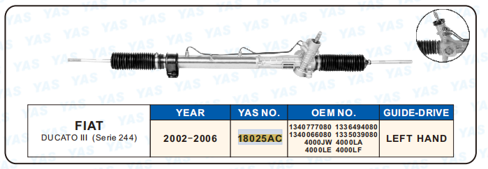 18025AC Hydraulic Steering Rack /Steering Gear FIAT DUCATO lll (Serie 244)