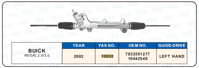 12032 Hydraulic Steering Rack /Steering Gear BUICK REGAL 2.5/3.0