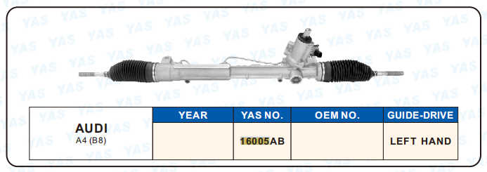 16005AB Hydraulic Steering Rack /Steering Gear AUDI A4 (B8)