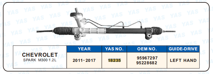 18235 Hydraulic Steering Rack /Steering Gear CHEVROLET SPARK M300 1.2L