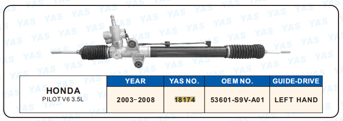 18174 Hydraulic Steering Rack /Steering Gear HONDA PlLOT V6 3.5L