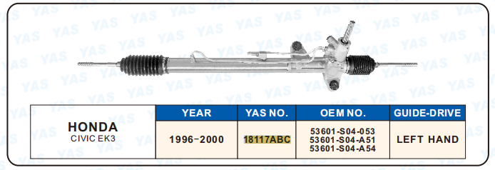 18117ABC Hydraulic Steering Rack /Steering Gear HONDA ClVlC EK3