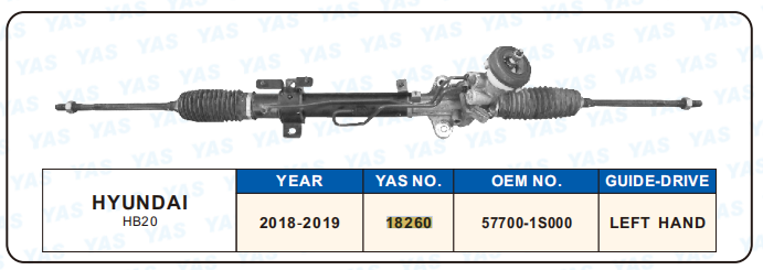 18260 Hydraulic Steering Rack /Steering Gear HYUNDAI HB20