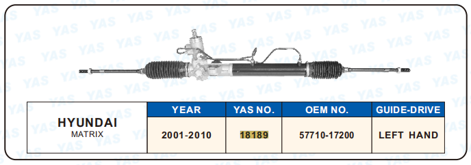 18189 Hydraulic Steering Rack /Steering Gear HYUNDAI MATRlX